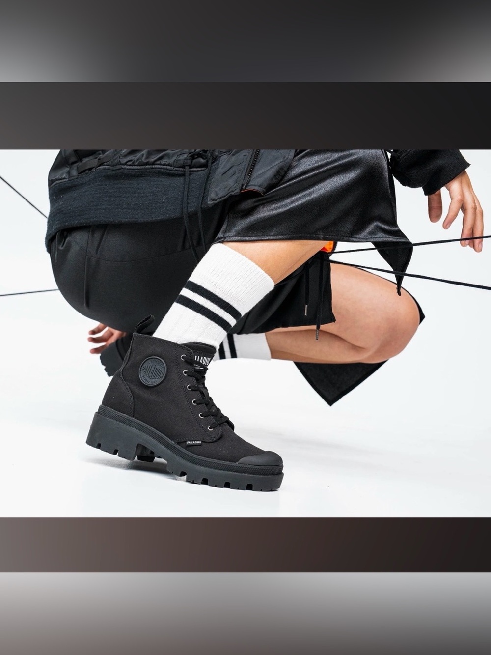 Palladium Pallabase Twill Lace Up Boots Black